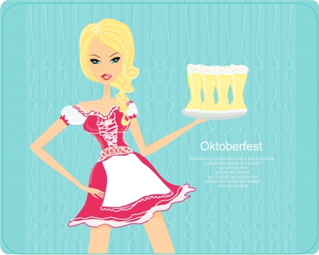Oktoberfest waitress のイラスト素材