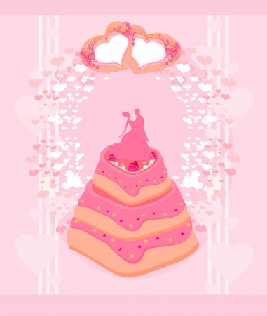 wedding cake card design のイラスト素材
