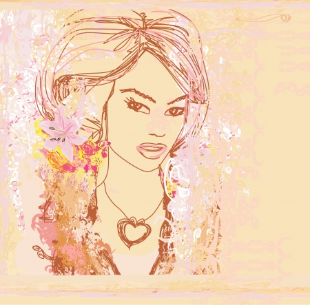 Abstract Beautiful Woman poster のイラスト素材