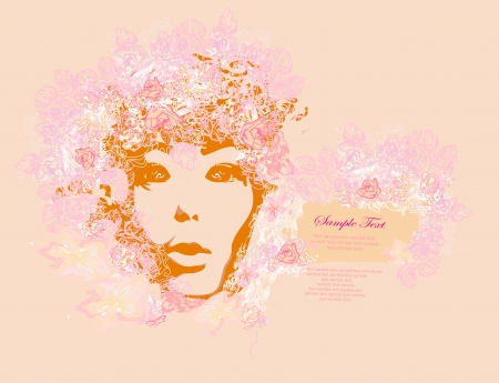 Abstract Beautiful Woman poster のイラスト素材