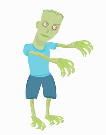 Cartoon zombie isolated on whiteのイラスト素材