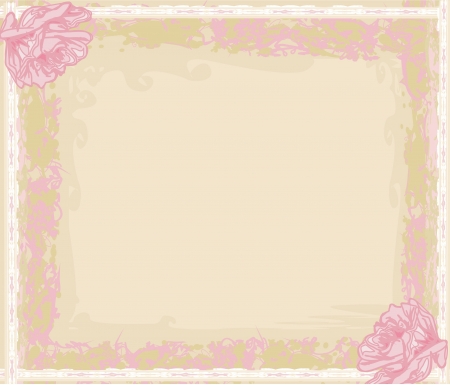 Grunge Frame For Congratulation With Flowers のイラスト素材