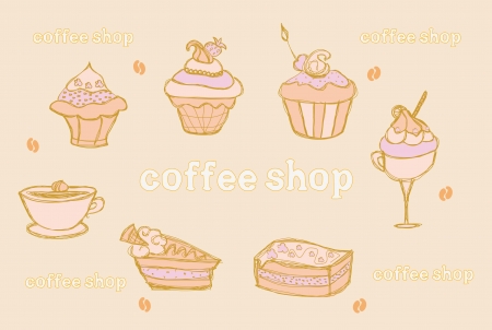 sweet dessert background のイラスト素材
