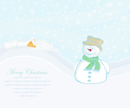 Happy snowman card のイラスト素材