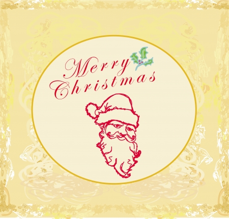 Santa Doodle Retro Card のイラスト素材