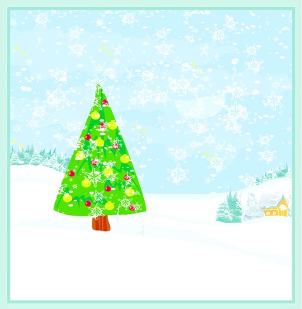 Abstract christmas tree card のイラスト素材