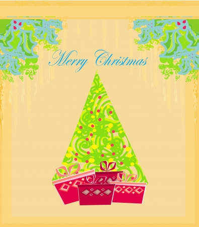 Abstract christmas tree card のイラスト素材