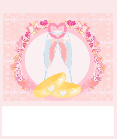 wedding Invitation card with rings のイラスト素材