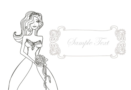 Beautiful bride card のイラスト素材