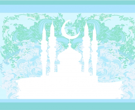 Ramadan background - mosque silhouette illustration card のイラスト素材