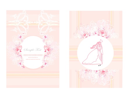 elegant wedding invitation card set のイラスト素材