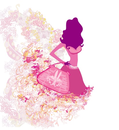 fashion girl Shopping illustration のイラスト素材