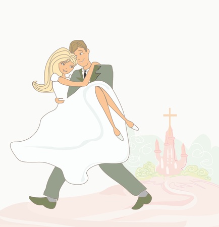 wedding couple background のイラスト素材