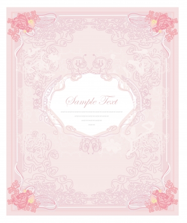 floral invitation vintage card のイラスト素材