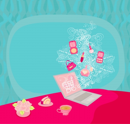  Online shopping のイラスト素材