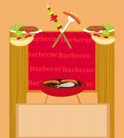 Barbecue Party Invitation のイラスト素材