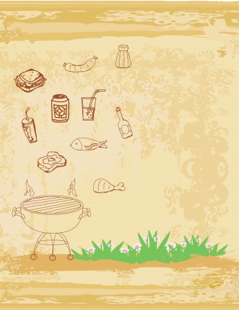  Barbecue Party Invitation のイラスト素材