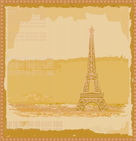  vintage retro Eiffel card のイラスト素材