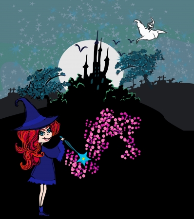 sweet Halloween witchのイラスト素材