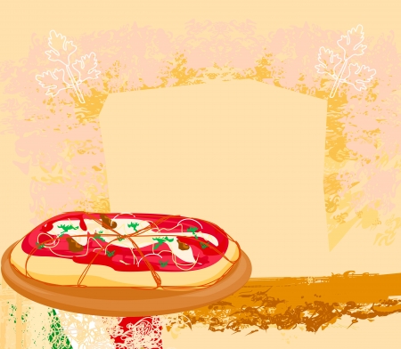  Pizza grunge poster のイラスト素材