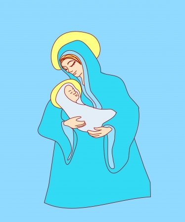 Madonna and child Jesusのイラスト素材