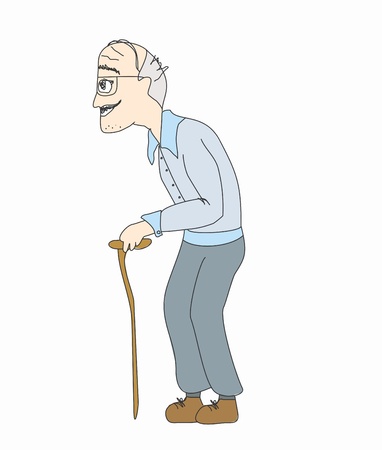  The old man on a white background, vector のイラスト素材