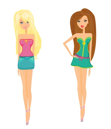  fashion shopping girls              のイラスト素材