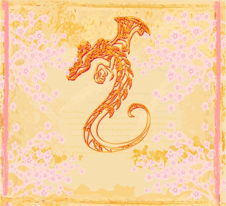  card of year of the dragon のイラスト素材