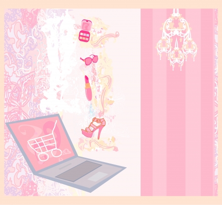  Online shopping - abstract backgroundのイラスト素材