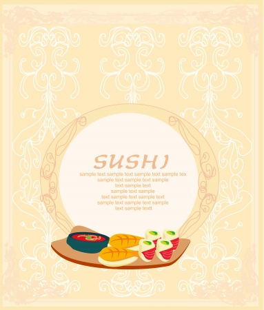  template of traditional Japanese food menu のイラスト素材