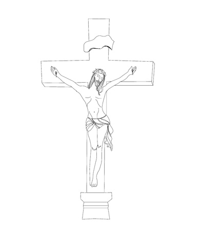  jesus christ in the cross のイラスト素材