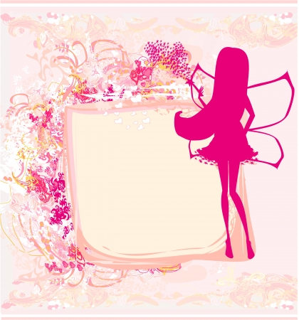  floral background with a beautiful fairy のイラスト素材