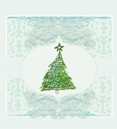  Abstract retro christmas tree card のイラスト素材