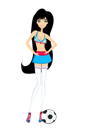 Sexy girl soccer fan のイラスト素材