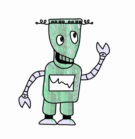  Robot Sketch doodle Vector のイラスト素材