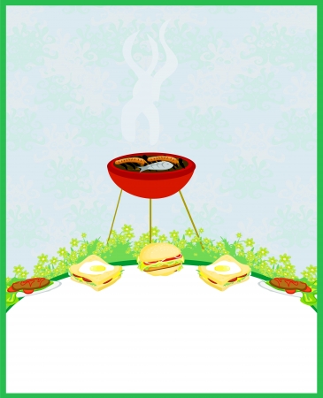  Barbecue Party Invitation のイラスト素材