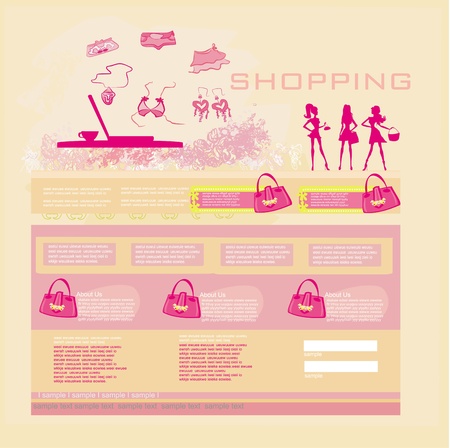  Fashion shopping Website template のイラスト素材