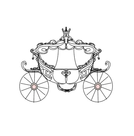 vintage carriage - doodle iconのイラスト素材