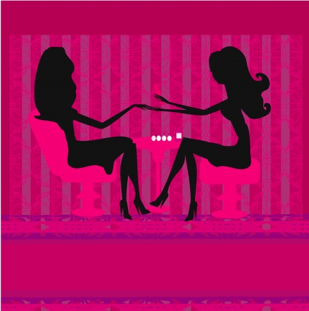  Young lady doing manicure in beauty salon のイラスト素材