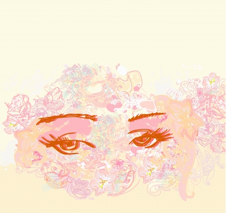 abstract floral design of beautiful human eyesのイラスト素材