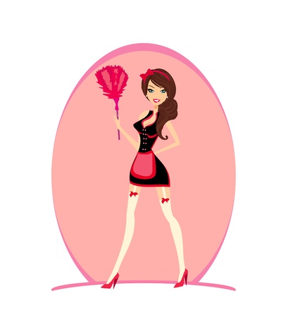  Sexy pinup style french maid のイラスト素材