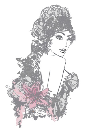  Creative fashion portrait のイラスト素材