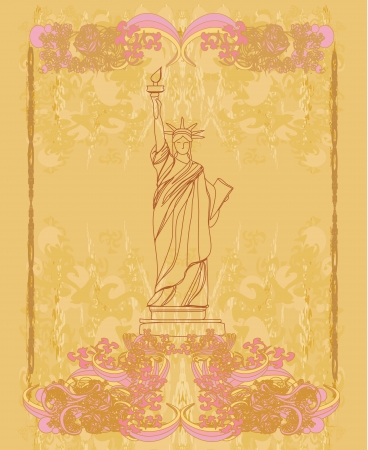 Statue Of Liberty - vintage paperのイラスト素材