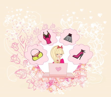 Online shopping - abstract backgroundのイラスト素材