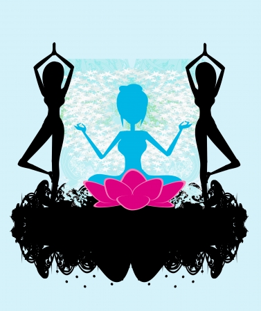  banner yoga のイラスト素材