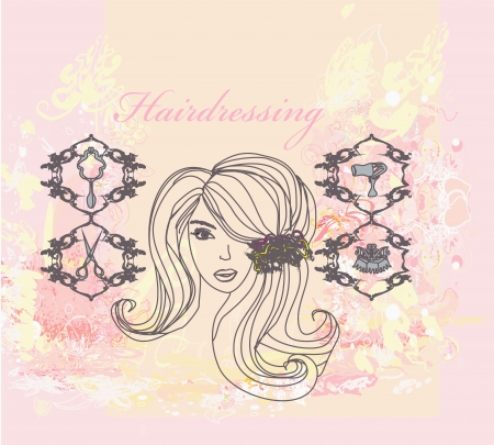  hairdressing salon posterのイラスト素材