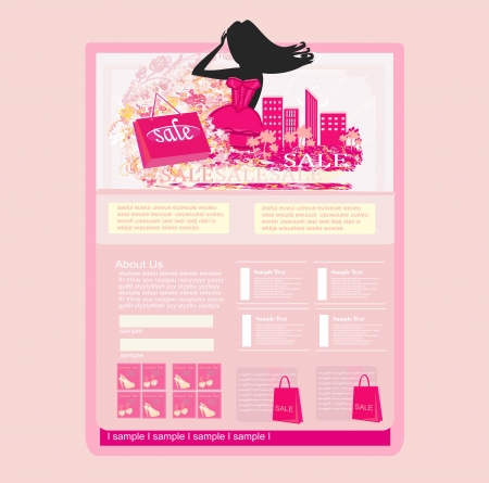  Fashion shopping Website template のイラスト素材