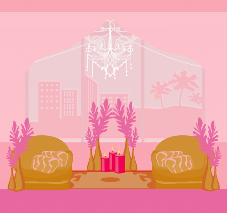  Fashionable interior of living room - vector のイラスト素材