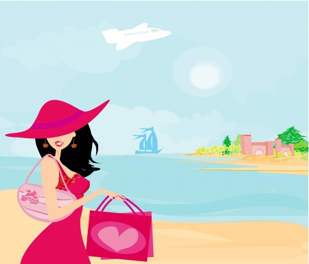 beauty travel girlのイラスト素材