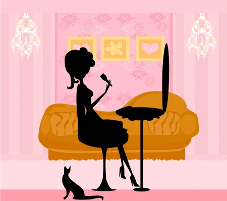 make up at home のイラスト素材